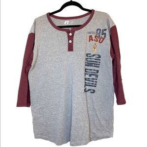 MENS ASU SUN DEVILS VINTAGE STYLE BASEBALL TEE